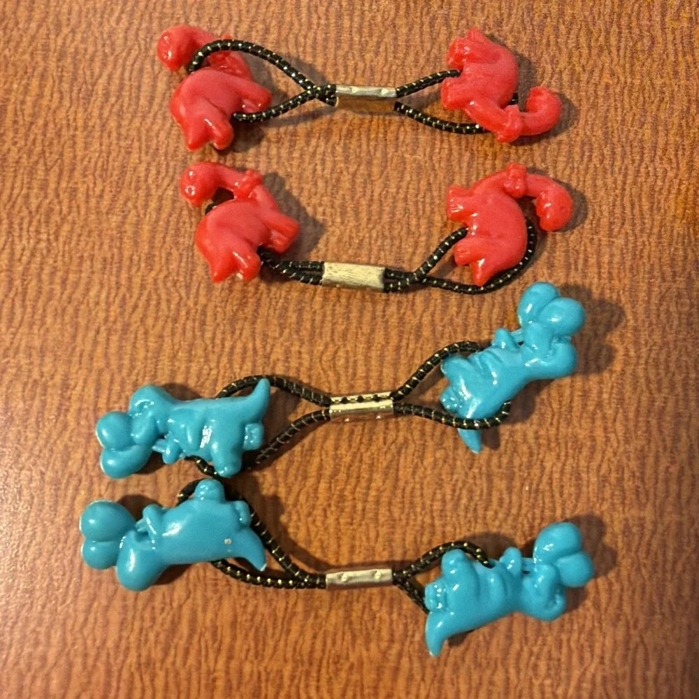 Goody Vtg Ponytail Holders Twin Ball Heart Style Bead Hair Ties Set Of 12 Pairs‎